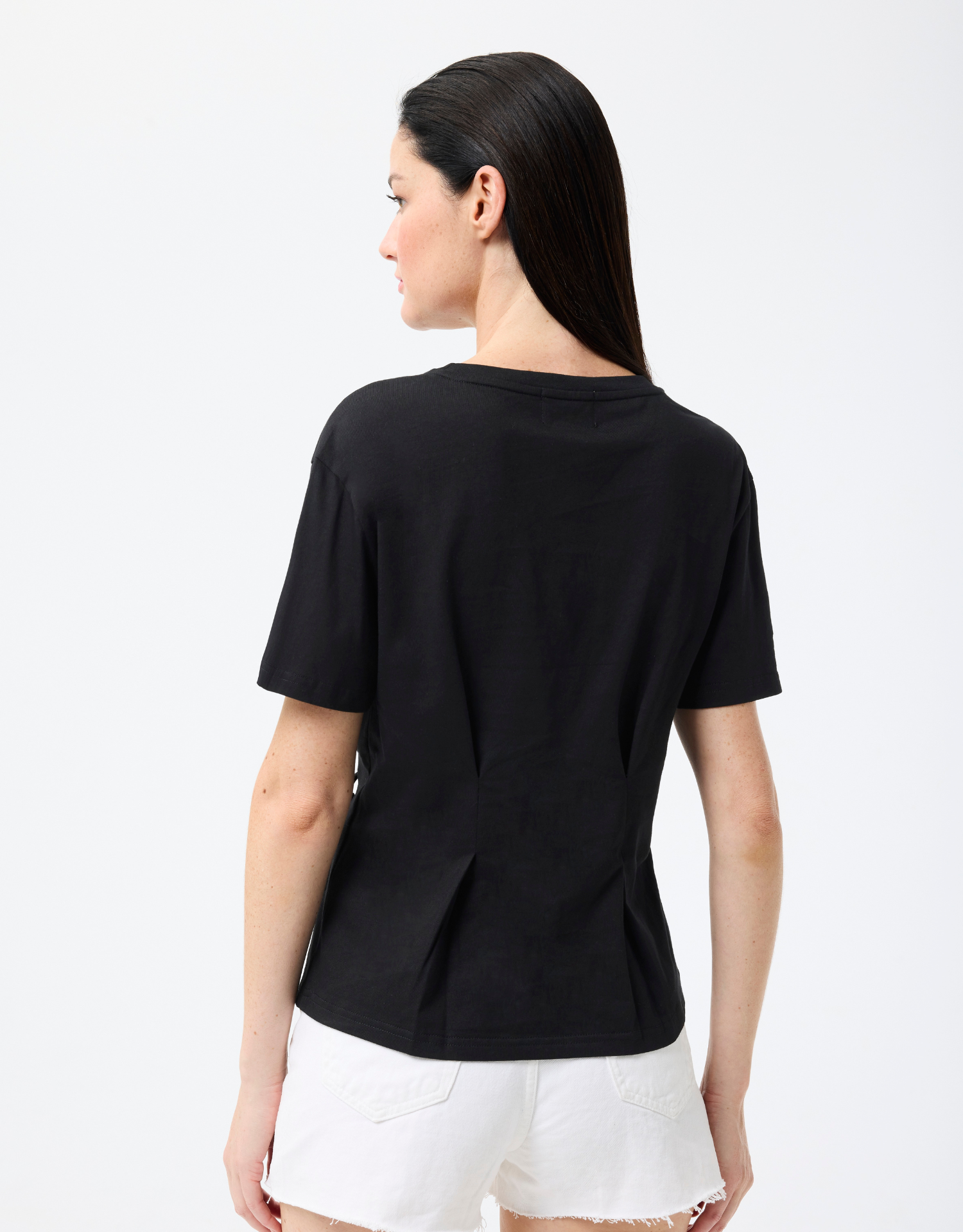 Laced cotton T-shirt